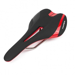 GR&ST Mountain Bike Seat GR&ST Saddle Mountain Bike Seat Cushion Titanium Alloy Bow Hollow BreathaBle Comfortable Road Bike Bicycle Saddle Black and Red