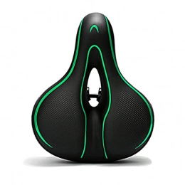 GSYNXYYA Bike Seat - Cycling Polyurethane Gel Saddle,Mountain Bike Saddle for Unisex,with Dual Shock Absorbing Waterproof(9.4 * 7 * 4.7In),Black green