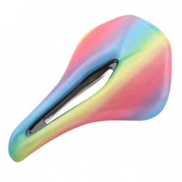 GUARDUU Bike Seat Bicycle Saddle Comfortable Soft Breathable Bicycle Saddle Cushion with Rainbow Colors And Hollow Design for Mountain Road Bike,B