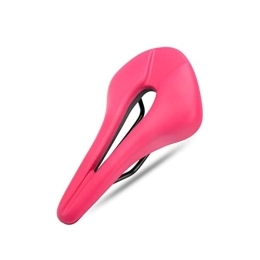 H & R Spares H & R Bike Saddle Hollow MTB Bicycle Cushion One-Piece PU Leather Soft Comfortable Seat For Men Women Road Mountain Cycling Saddles (Color : Pink)