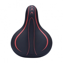 Hainice Mountain Bike Seat Hainice Oversized Bike Seat Soft Bike Cushion Seat Waterproof Leather Bicycle Seat with Extra Padded Memory Foam - Bicycle Seat for Mountain Bikes Red