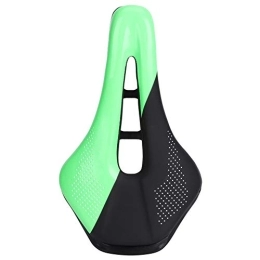HelloCreate Bike Saddle Hollow Breathable Seat Comfortable Cycling Equipment for Mountain Road Bicycle Black Green