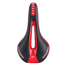 HEZHANG Spares HEZHANG Cycling Equipment Mountain Bike Seat Cushion, Comfortable Silicone Bicycle Saddle, Hollow Breathable Bicycle Seat, Universal Installation, Red, 27×14.5Cm