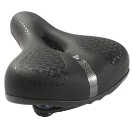 HNVNER Mountain Bike Seat HNVNER Wide Bike Seat, Comfortable Bike Saddle Filled With High-density Memory Foam, Comfy Soft Bicycle Seat with Bicycle Saddle Rain Cover and Reflective Bands, Compatible with Most Bicycle