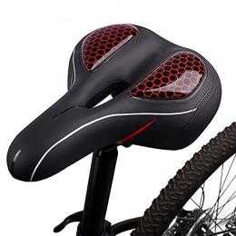 Zasole Spares Hollow Ergonomic Bicycle Seat, Bike Saddle Seat with Cycling Taillight, Memory Foam Padded Leather Bicycle Saddle Cushion, Fit Most Bikes, Red