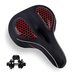 HYMD Spares HYMD Bike seat Bicycle Saddle with Tail Light Wide Cushion Bike Saddle Soft PU Leather High-Elastic Seat Thicken Cycling Saddle (Color : Red)