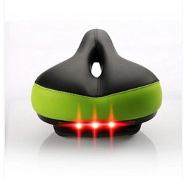 HZJ Mountain Bike Seat HZJ PU Bike Seat Cushion Cover- Extra Soft Gel Bicycle Saddle Shock Absorber Cushion With Water&Dust Resistant Cover 280*210Mm LED Tail Light, Green