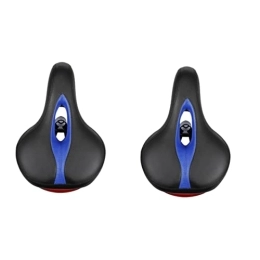 INOOMP Mountain Bike Seat INOOMP 2pcs Blue Hollow Cushion Leather and Mountain Saddle Ligh Stationary Black Bike Indoor Class Cycling Road Accessories Or Mtb Pvc Riding Light with For Comfortable Seat Outside Indoor Bike