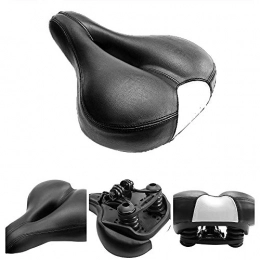 JHDUID Spares JHDUID Bicycle Saddle Oversized Comfort Bike Seat Waterproof Leather Padded Memory Foam Bicycle Seat for Men / Women Black Universal