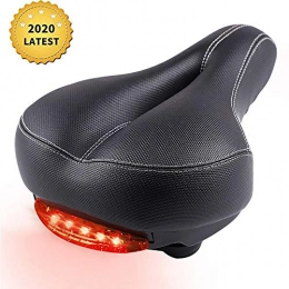 JHDUID Spares JHDUID Bike Saddle, Memory Foam Waterproof Bicycle Saddle with Taillightfor Road Bikes & Mountain Bicycle Saddle Universal Fit Black