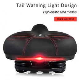 JIBO Spares JIBO Bicycle Saddle With Tail Light Widen MTB Cushion Road Bike Soft Comfortable Seat Spare Parts For Bicycles Saddle 272 * 215Mm, Black