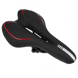 JQDMBH Mountain Bike Seat JQDMBH Bike Saddles Reflective Shock Absorbing Hollow Bicycle Saddle PVC Fabric Soft Mtb Cycling Road Mountain Bike Seat Bicycle Accessories (Color : Red)