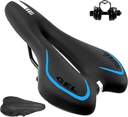 JYCCH Mountain Bike Seat JYCCH Bike Seat, Gel Bicycle Saddle Comfortable Soft Breathable Cycling Bicycle Seat, Comfortable Bike Seat with Reflective Strips, for Mountain Bike (Color : Black) (Blue)