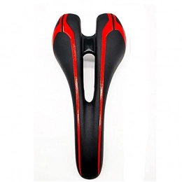KAIBINY Mountain Bike Seat KAIBINY Bicycle Seat, Waterproof Non-Slip Wear-Resistant Breathable Comfortable Microfiber Leather EVA Hollow Design Shock Absorption Ergonomics Suitable for all Mountain Bikes (Red)