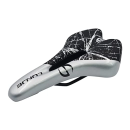 KBBKIC Spares KBBKIC Bicycle Saddle Durable PU Leather Bike Cycling Saddle Mountain Bike Seat Breathable Comfortable Fit for Road Bike and Mountain Bike (Color : Silver)