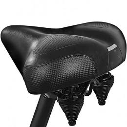 KDOAE Mountain Bike Seat KDOAE Comfortable Road Mountain Bicycle Saddle Waterproof Bicycle High Elasticity Comfortable Thick Breathable Non-slip Spiral Seat Cushion Most Bikes (Color : Black, Size : 25x24cm)