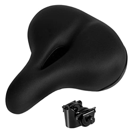 KDOQ Retro Cushion Saddle 26.5 * 23cm Mountain Bike Foldable Bicycle TU Leather Sponge Material Cycling Parts (Color : Black)
