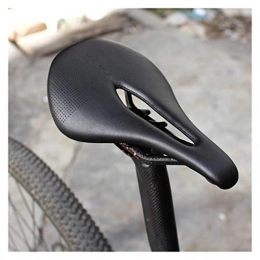 KJBGS Comfortable and durable Carbon fiber + leather road bike saddle comfortable mountain bike black bicycle seat cushion seat cushion 240X143Mm bicycle accessories Bicycle seat (Color : Black)