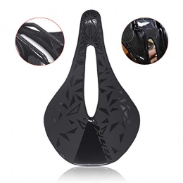 LAIABOR Mountain Bike Seat LAIABOR Bicycle Seat Comfortable Bicycle Seat Carbon Fiber Women Men MTB Mountain Bike saddle / Road Bicycle Seat, Black, 143mm