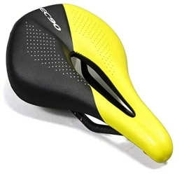 LHSJYG Mountain Bike Seat LHSJYG mountain bike saddle, bike saddle Bicycle Seat Saddle MTB Road Bike Saddles Mountain Bike Racing Saddle PU Breathable Soft Seat Cushion (Color : Black and yellow)
