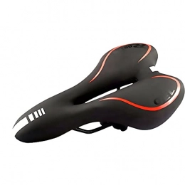 LHSJYG Mountain Bike Seat LHSJYG mountain bike saddle, bike saddle Shockproof Hollow Bicycle Saddle Silicone Cushion PU Leather Anti-skid Gel Extra Soft MTB Road Bike Seat Cycling Accessories (Color : Red)
