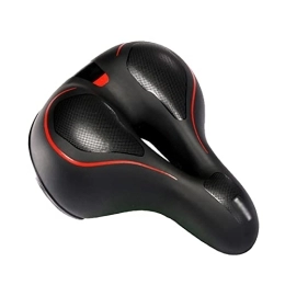 Linckry Spares Linckry Mountain Road Bike Seat for Women Men, Padded with Memory Foam Leather, Waterproof Wide bike saddle Taillight, Dual Spring Designed, Soft, Breathable, Fit Most Bikes