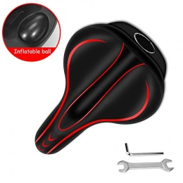 LOVEHOMES Mountain Bike Inflatable Cushion. High-elastic Sponge Cushion for Self-adjusting Thickness (Black red)