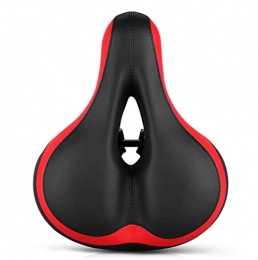 LSSJJ Mountain Bike Seat LSSJJ Bicycle Seat Saddle, Bicycle Saddle Thickening of The Memory Foam Waterproof Replacement Leather Bike Saddle on Your Mountain Bike for Women and Men with Big Bottoms-red