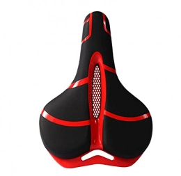 LSSJJ Mountain Bike Seat LSSJJ Bike Seat, Soft thick silicone Comfortable Bicycle Saddle Filling Polyurethane for City Cycle Road Mountain Bicycles Breathable Bikes Accessories Saddles Waterproof Shockproof-red
