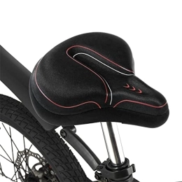 LUCHEN Mountain Bike Seat LUCHEN Bike Seat Cushion Double Layer Silicone, Comfort Bicycle Seat for Men & Women, No Shock Bicycle Saddle Replacement Compatible with Exercise Indoor Mountain Road BMX MTB Bikes, Red, One Size