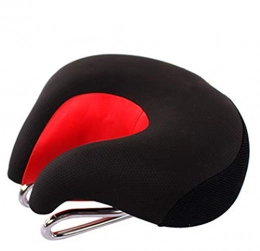 LYzpf Mountain Bike Seat LYzpf Bicycle Saddle Mountain Bike Seat Cushion Road Accessories Comfy Cloth For Men Women No Nose, red