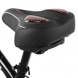 LZKW Mountain Bike Seat LZKW Durable Bike Pad, Bicycle Saddle, Shock Absorb for Mountain(red, Non-porous (solid type) large saddle)