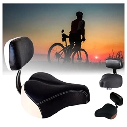 MBROS Mountain Bike Seat MBROS Universal Backrest Saddle, Extra Wide Comfort Bicycle Saddle, Bicycle Saddle Bike Seat with Soft Back Tricycle Seat for Mountain Bike, Road Bicycle, Electric Vehicle, Bicycle Universal