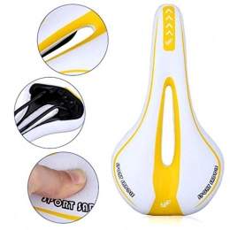 MBZL Bicycle Seat Comfortable MTB Saddle Cycling Seat Cushion Offroad Bike Seat (Color : White+yellow)