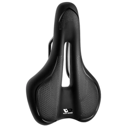 MCBEAN Mountain Bike Seat MCBEAN Soft Bike Saddle Mountain Bicycle Seat Cushion Padded Waterproof Breathable Night Road Exercise Cycling Accessories Thicken with Reflective Strip Men Women, Black