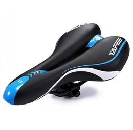 MELKEVDY Spares MELKEVDY Mountain Bike Cushion, Comfortable Bike Seat Men Woman, Mountain Bicycle Saddle Padded Gel Comfort Road Exercise Bikes Cushion Waterproof Shock Absorbing Pain Relief Breathable, Blue