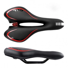 XIJE Mountain Bike Seat Men's bicycle saddle, comfortable pvc fabric / internal padding, waterproof and breathable bicycle saddle, suitable for men / women / most bicycles-Red