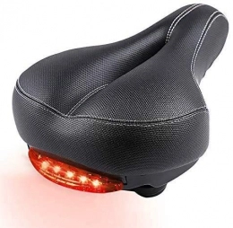 MENG Spares MENG Wide Bicycle Bike Seat No Nose Mountain Bike Saddle Comfortable Cycling Saddle Wide Bicycle Saddle With Taillight Soft Sponge Cushion Hollow Thicken Bicycle Seat Breathable
