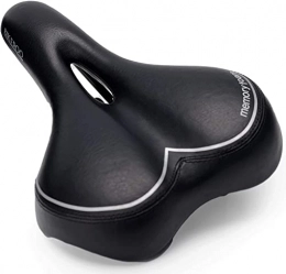 Bikeroo Spares Most Comfortable Bike Seat for Men - Mens Padded Bicycle Saddle with Soft Cushion - Improves Comfort for Mountain Bike, Hybrid and Stationary Exercise Bike (Memory Foam)