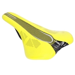 Uxsiya Spares Mountain Bike, Microfiber Leather Mountain Bike Saddle Ergonomic Design Hollow for Road Bikes(Yellow)