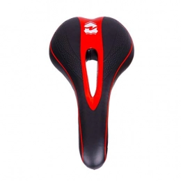 O-Mirechros Mountain Bike Seat MTB Road Bike Soft Pain-Relief Thicken PU Leather Comfortable Bicycle Saddle Black-Red