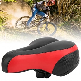 mumisuto Spares mumisuto Bike Saddle, Microfiber Leather Hollow Carved Shock Absorber Mountain Bike Saddle Seat Relieve Pressure On Sensitive Parts (Black and red)