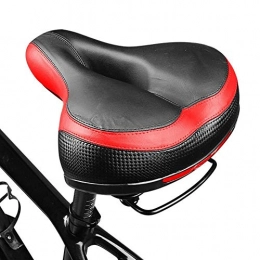 N\A Mountain Bike Seat  Cycling Seat Pad + Rear Cycling Light Bicycle Accessories, MTB Bicycle Saddle, Soft Thicken Wide Mountain Road Bike Saddle, (Color : Upgrade black)