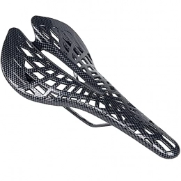 NgMik Mountain Bike Seat NgMik Bike Seat Clamps Bicycle Saddle Hollow Spider Web Cushion Breathable Carbon Pattern Light Cushion Riding Equipment MTB Saddle (Color : Black, Size : 28.8x13.5x7cm)