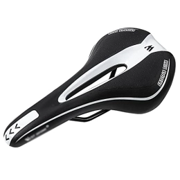 NWB Spares NWB Bike Seat with Central Relief Zone, Breathable Bicycle Saddle High Rebound Memory Foam with Shock Absorbing, PU Leather Bike Seat Cushion for MTB Mountain Road Exercise Bike