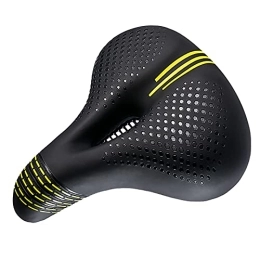 NXW Mountain Bike Seat NXW Bike Seat Comfortable Extra Wide Waterproof Memory Foam Bicycle Saddle With Dual Shock Absorbing Ball For Women Men Stationary / Exercise / Indoor / Mountain / Road Bikes, Yellow