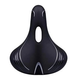 OEMC Spares OEMC Bicycle Saddle ​Comfortable Waterproof Soft Wide Bike Gel Cushion, Breathable Mountain Bike Seat Compatible with MTB / Spinning Bikes, Black