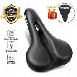 OUTERDO Spares OUTERDO bicycle saddle, padded memory foam bicycle saddle, hollow and ergonomic bicycle seat, comfortable, waterproof and breathable MTB saddle for men and women (includes rain cover).