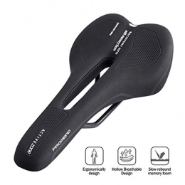 OUTERDO Spares OUTERDO Bike Saddle, Memory Foam Bicycle Seat for Competition, Hollow and Ergonomic Racing Saddle, Comfortable and Breathable MTB Road Bike Saddle, Cycling Seat, Men and Women, Black(Saddle-bow Scale)