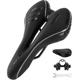 OUXI Spares OUXI Comfort Bike Seat Comfortable Gel Bicycle Saddle Replacement Soft Padded with Shock Absorbing Waterproof for MTB Mountain Bike Road Bike Exercise Bike Men Women and Ladies - Black